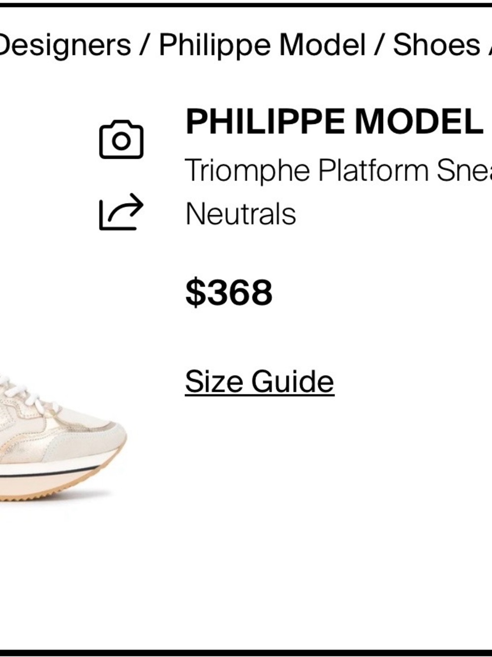 Philippe Model Neutral Beige and White Platform Sneaker
